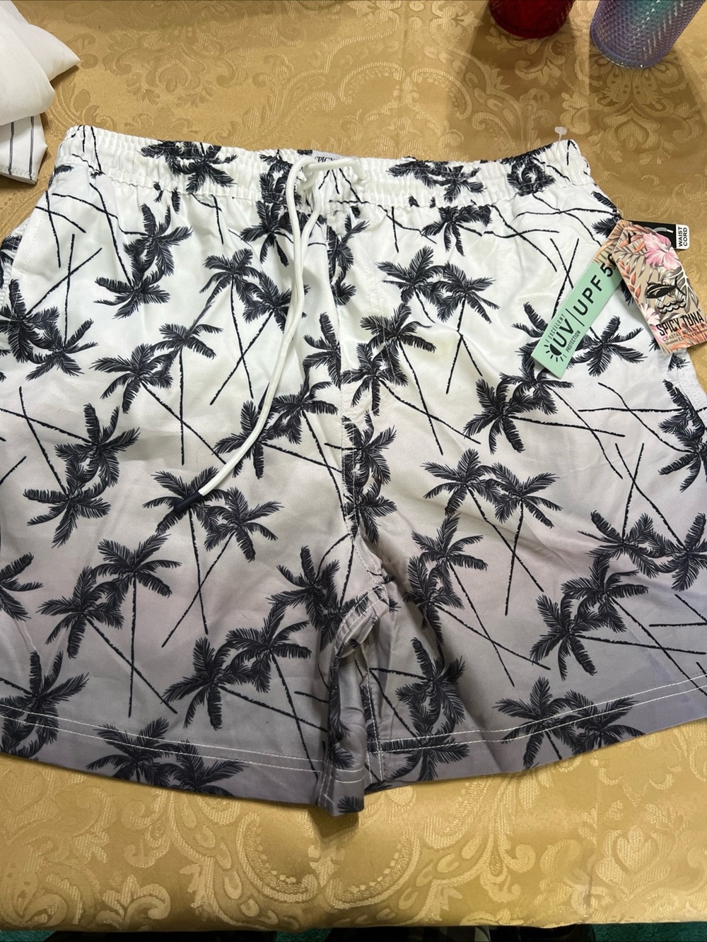 Spicy Tuna Men’s XL Lined Swim Shorts Trunks Pockets Upf 50+ Uv Protection